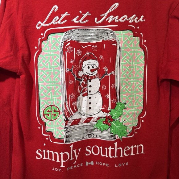 Simply Southern Let It Snow Long Sleeve T-Shirt Size Small Women's 100% Cotton - Picture 1 of 8
